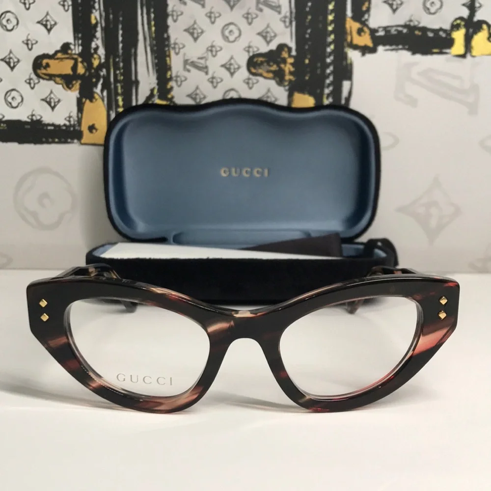 New Authentic Gucci Women's Tortoise Shell Glasses GG1083o 002